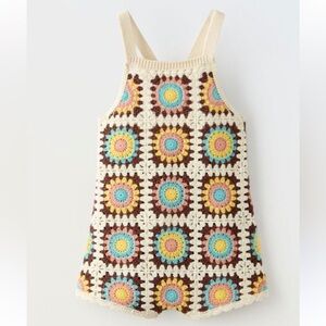 Zara Girls Colorful Crochet Halter Dress